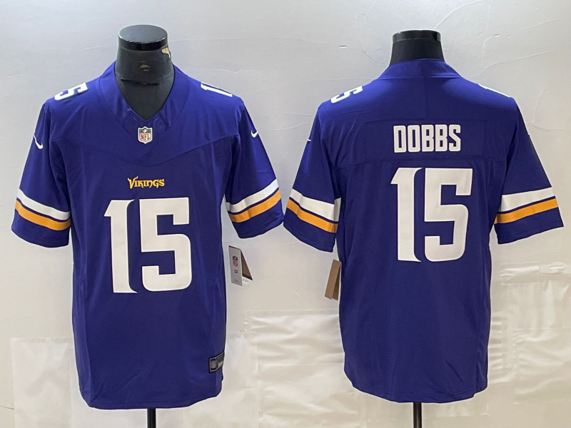 Men's Minnesota Vikings Joshua Dobbs #15 Purple Jersey